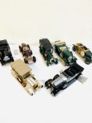 Franklin Mint 1924 Hispano-Suiza, four Franklin Mint Rolls-Royces and Danbury Mint Cadillac.