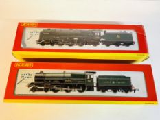 Hornby BR 4-6-2 Locomotive and tender R2718X; and a Hornby GWR 4-6-0 Locomotive and tender R2390.