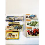 A collection of plastic model kits.