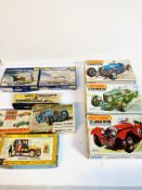 A collection of plastic model kits.