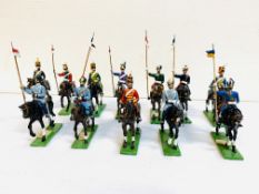 Collection of twelve lead mounted cavalrymen.