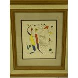 A framed and glazed watercolour of an illustrated poem