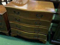 Yew wood chest of drawers