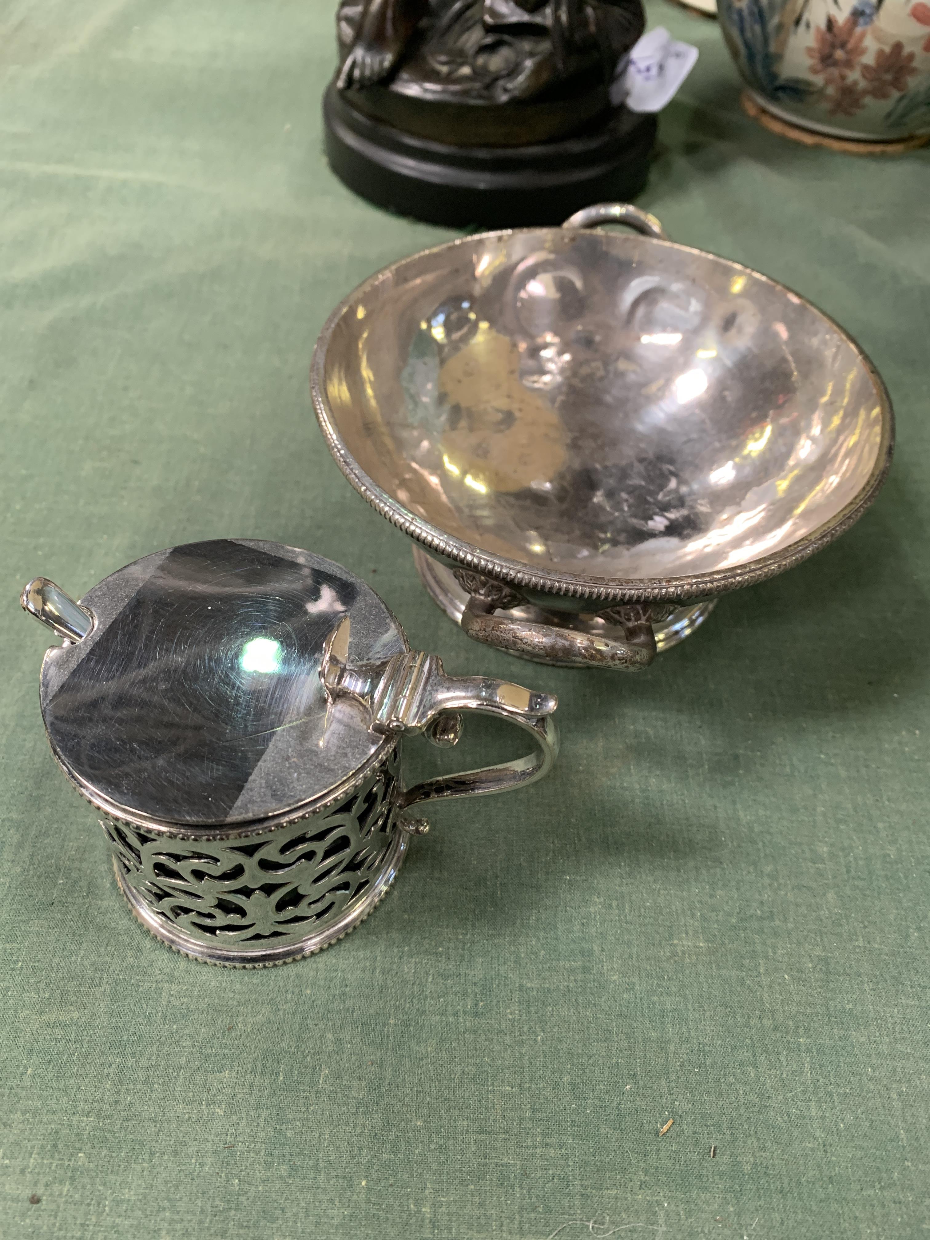 Two silver plate items