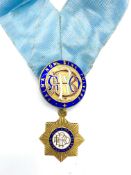 Masonic badges on silk sash or belt