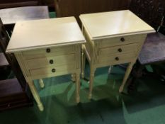 Pair of three drawer cabinets