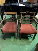Two mahogany framed chairs
