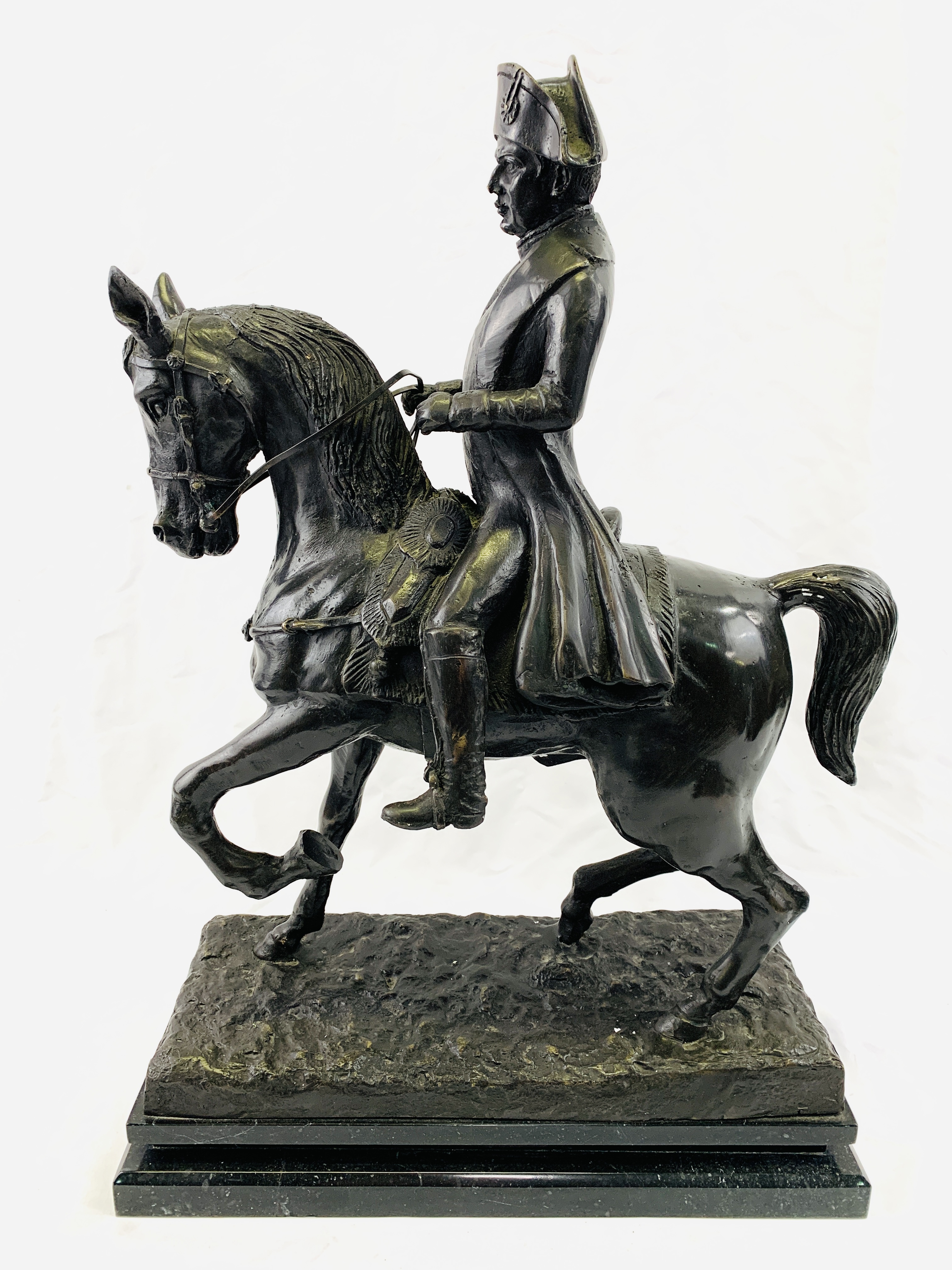 Bronze statue of Napoleon Bonaparte on marble - Image 4 of 6