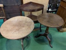 Mahogany corner washstand and other items