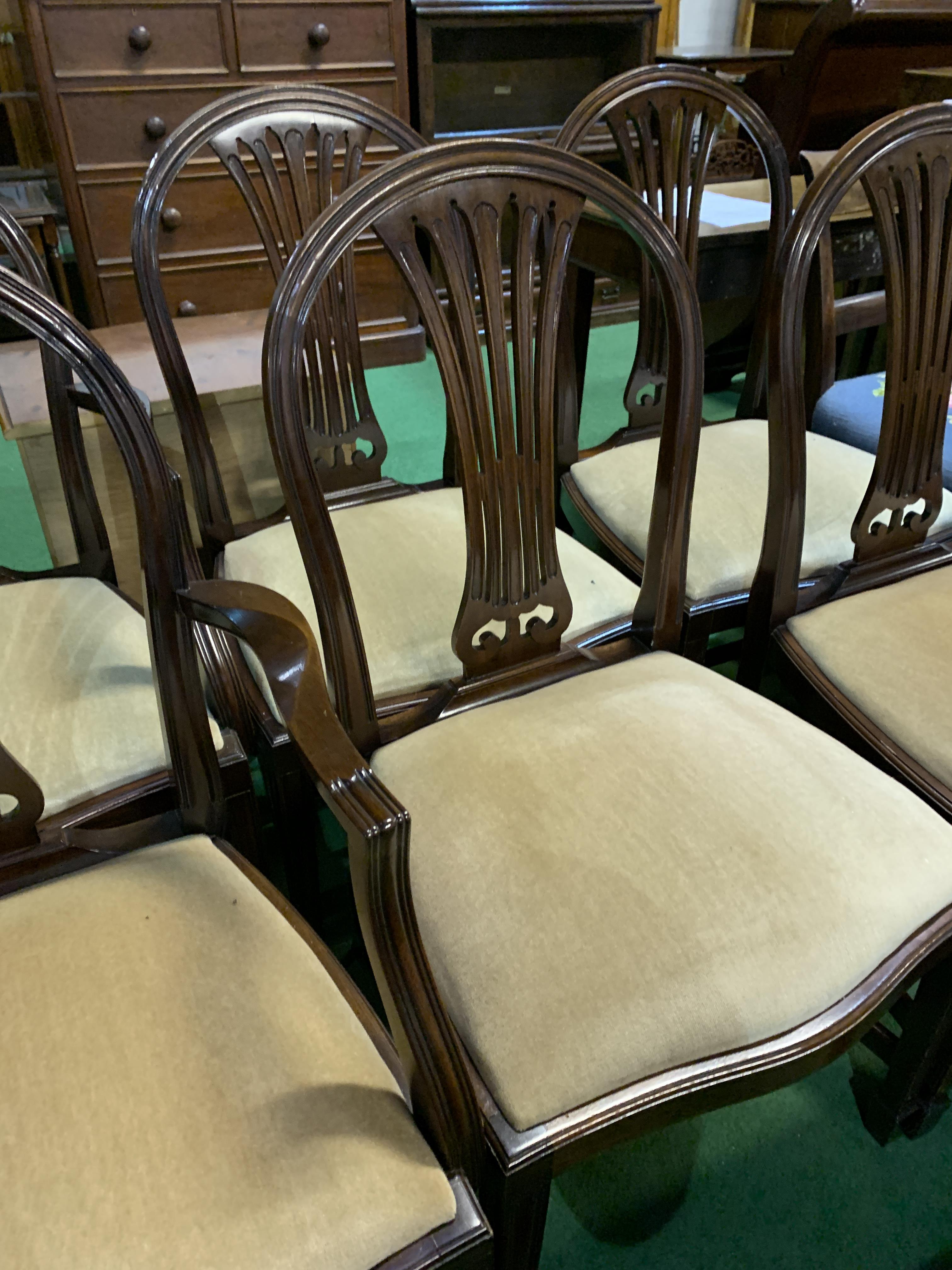 Set of six Georgian mahogany dining chairs - Image 3 of 11