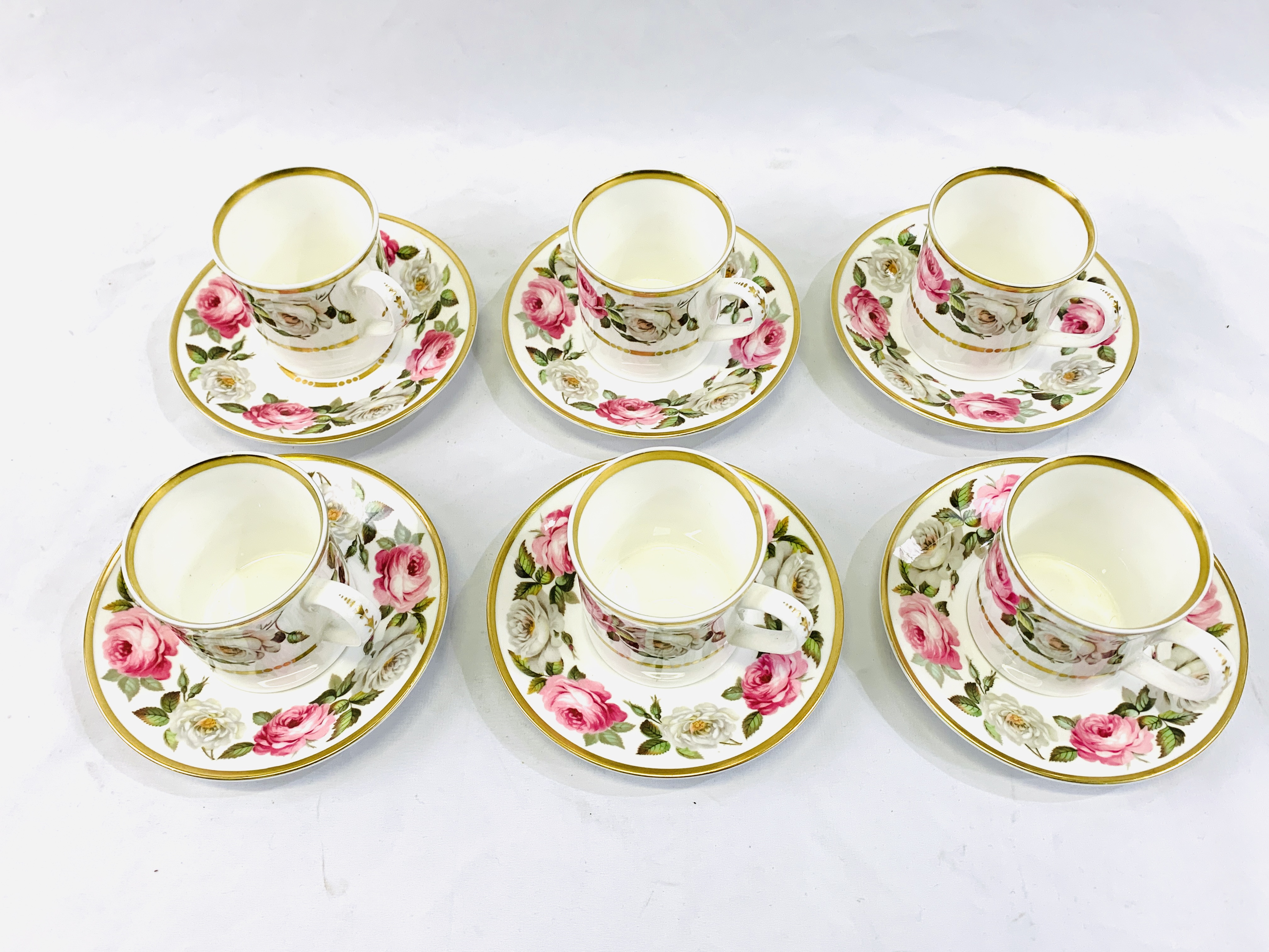 A set of six Royal Worcester 'Royal Garden' coffee cans - Image 2 of 3