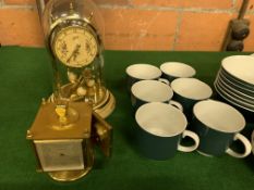 Anniversary clock, a barometer and a quantity of Royal Doulton tableware