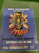 A World Cup 1966 England V West Germany Jules Rimet Cup football souvenir programme.