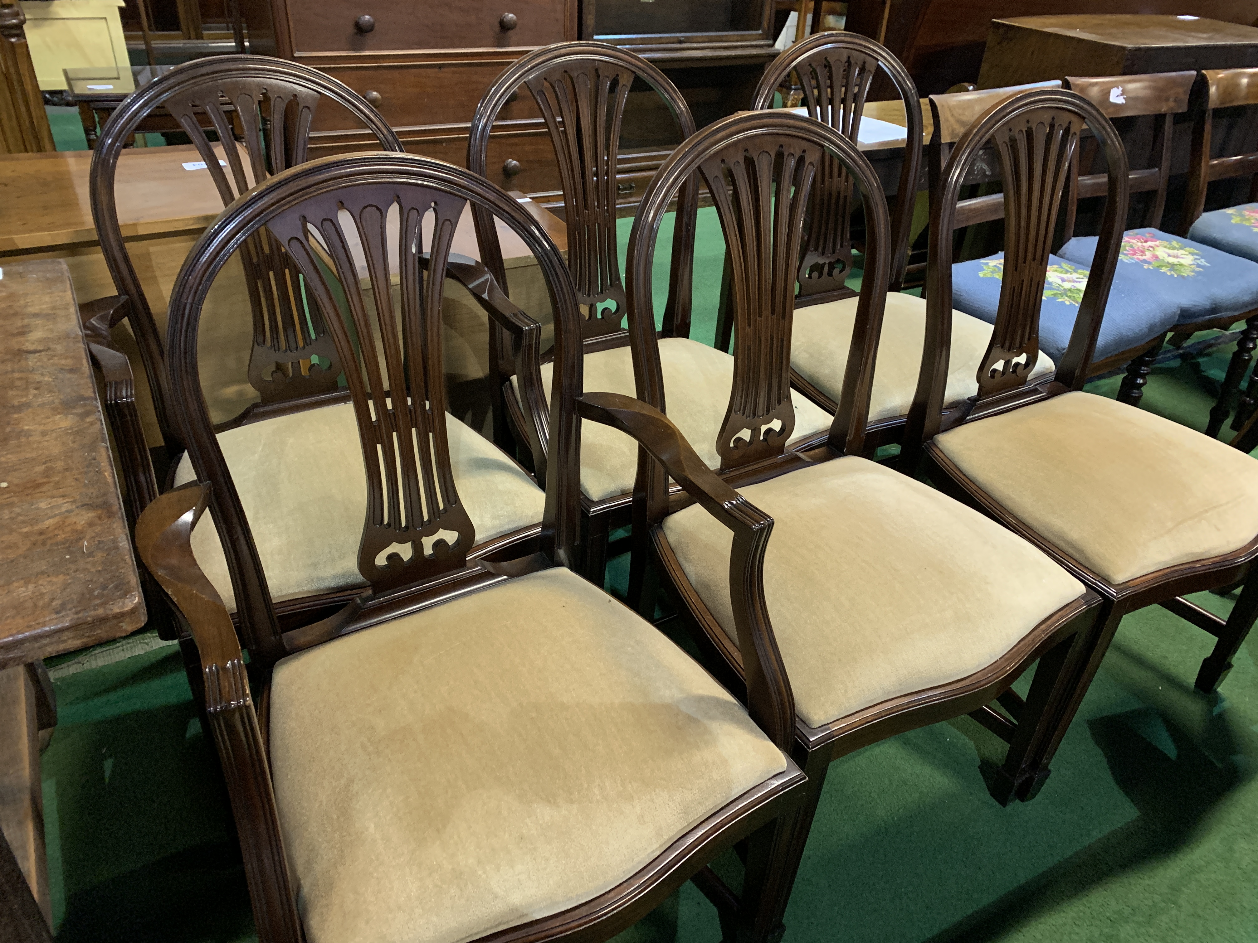 Set of six Georgian mahogany dining chairs - Image 11 of 11