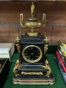 Slate and ormolu mantel clock by Gve Rey Jne Brevete, together with a mahogany mantel clock