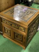 Oriental carved wooden cabinet