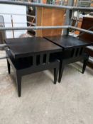 Pair of dark wood side tables