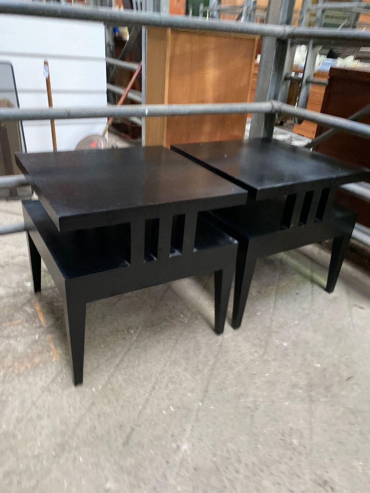 Pair of dark wood side tables