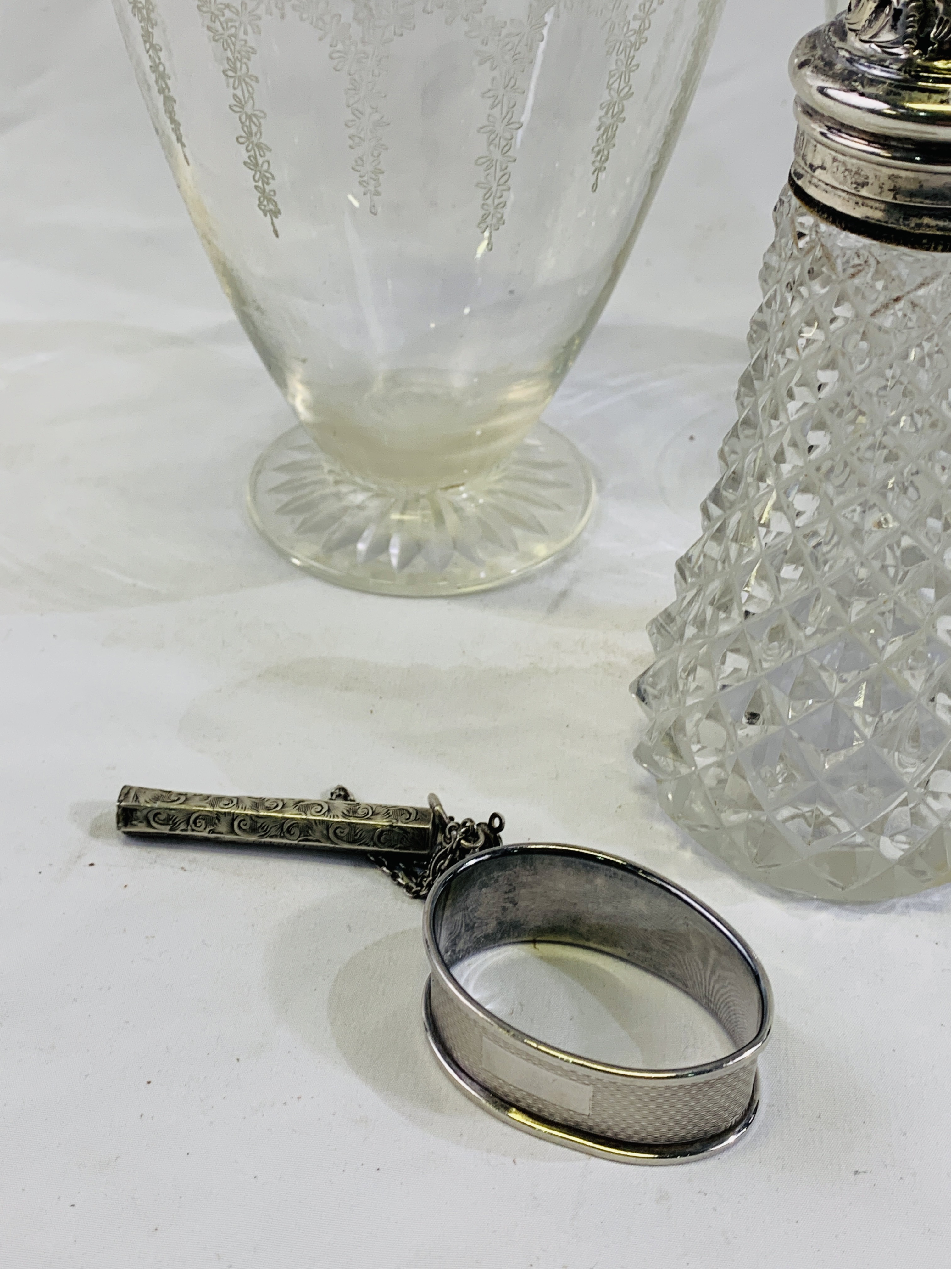 A pair of cut glass decanters and other items - Image 3 of 4