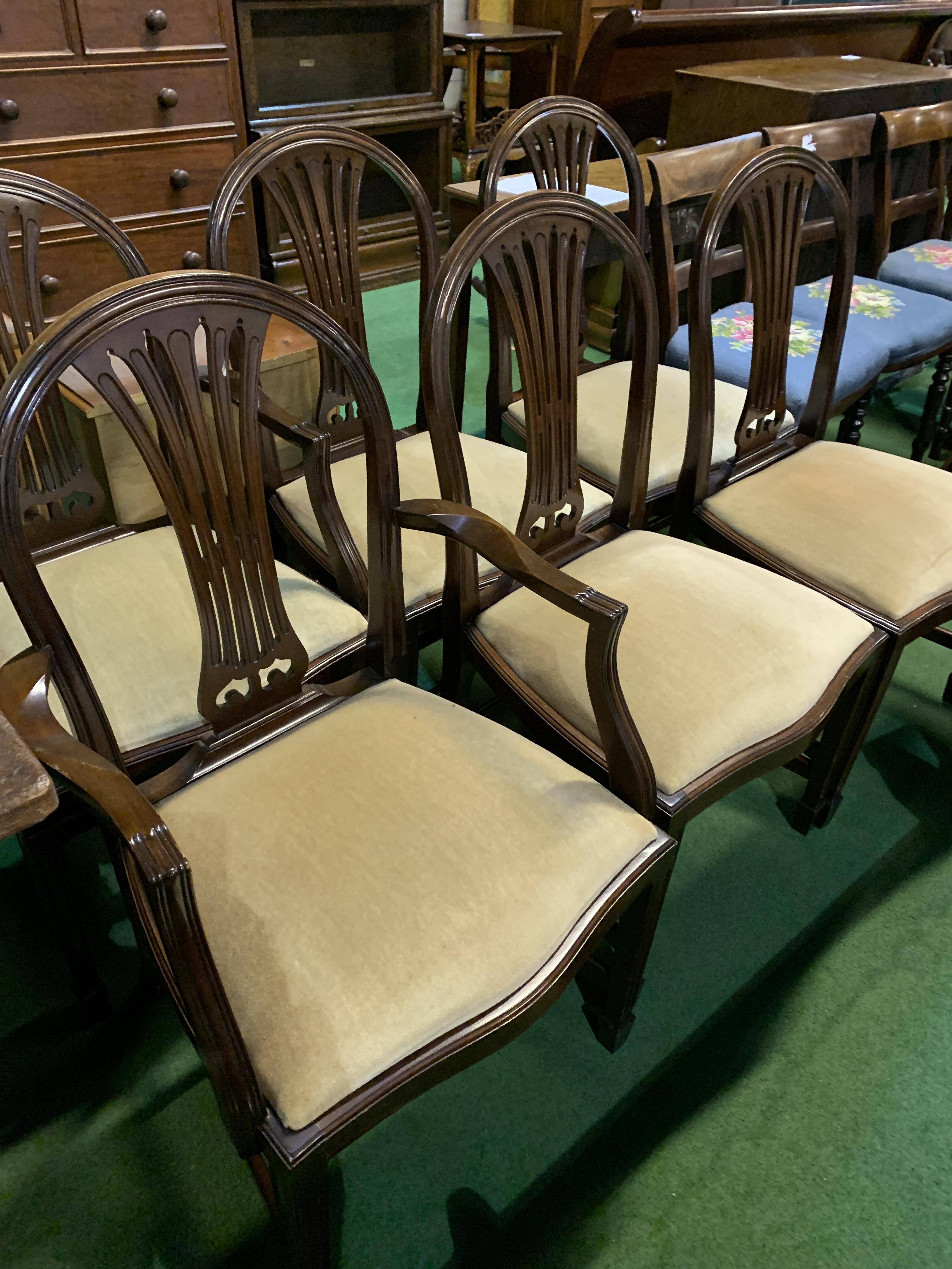 Set of six Georgian mahogany dining chairs - Image 10 of 11