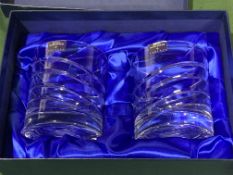 Boxed pair of Royal Worcester crystal tumblers and other items