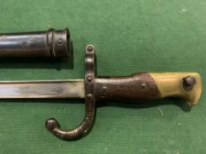 French bayonet, the blade engraved 'Mme d'Ormes de Valle Mai 1878'