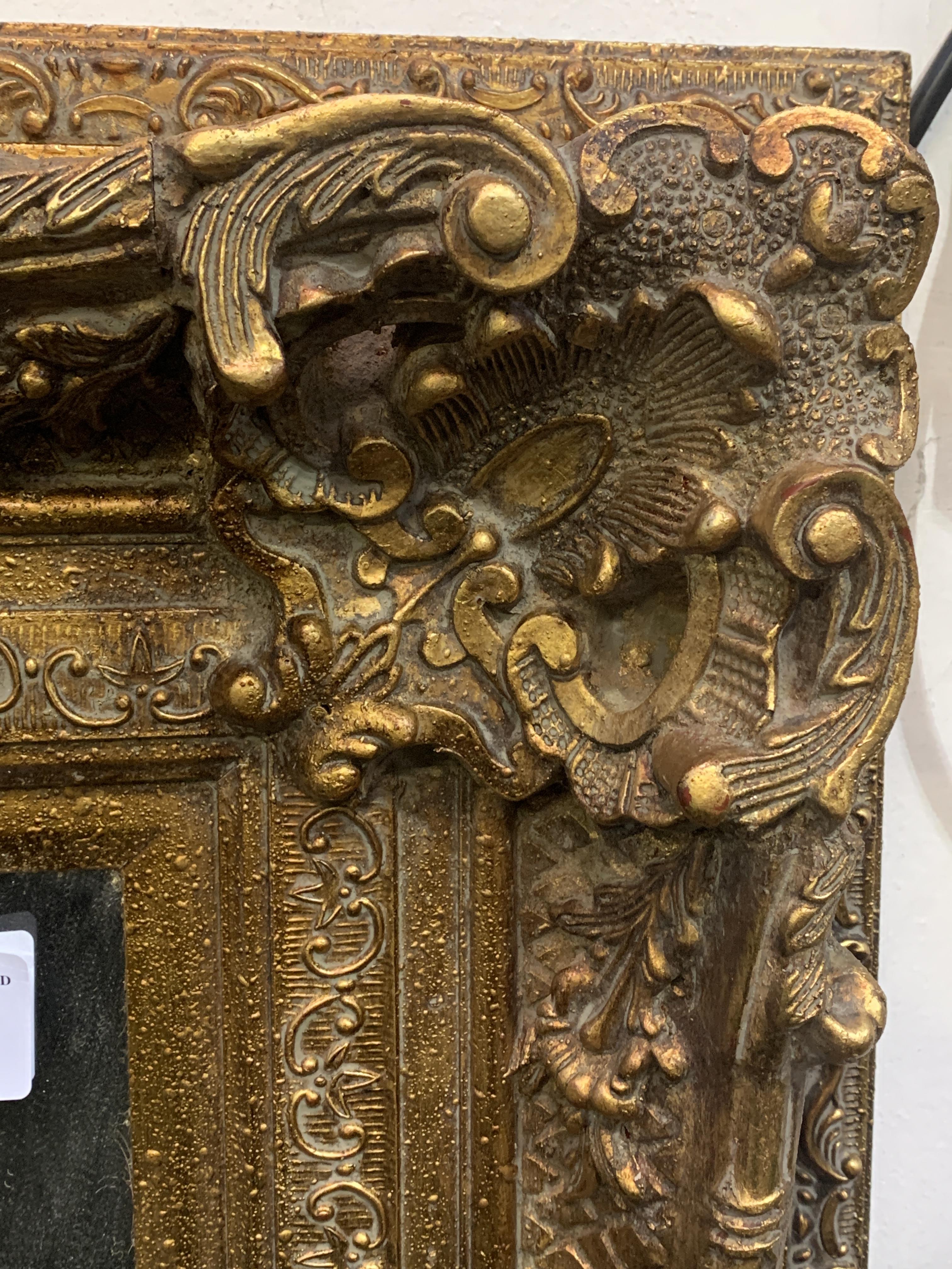 Large decorative gilt framed bevelled edge wall mirror, - Image 3 of 7