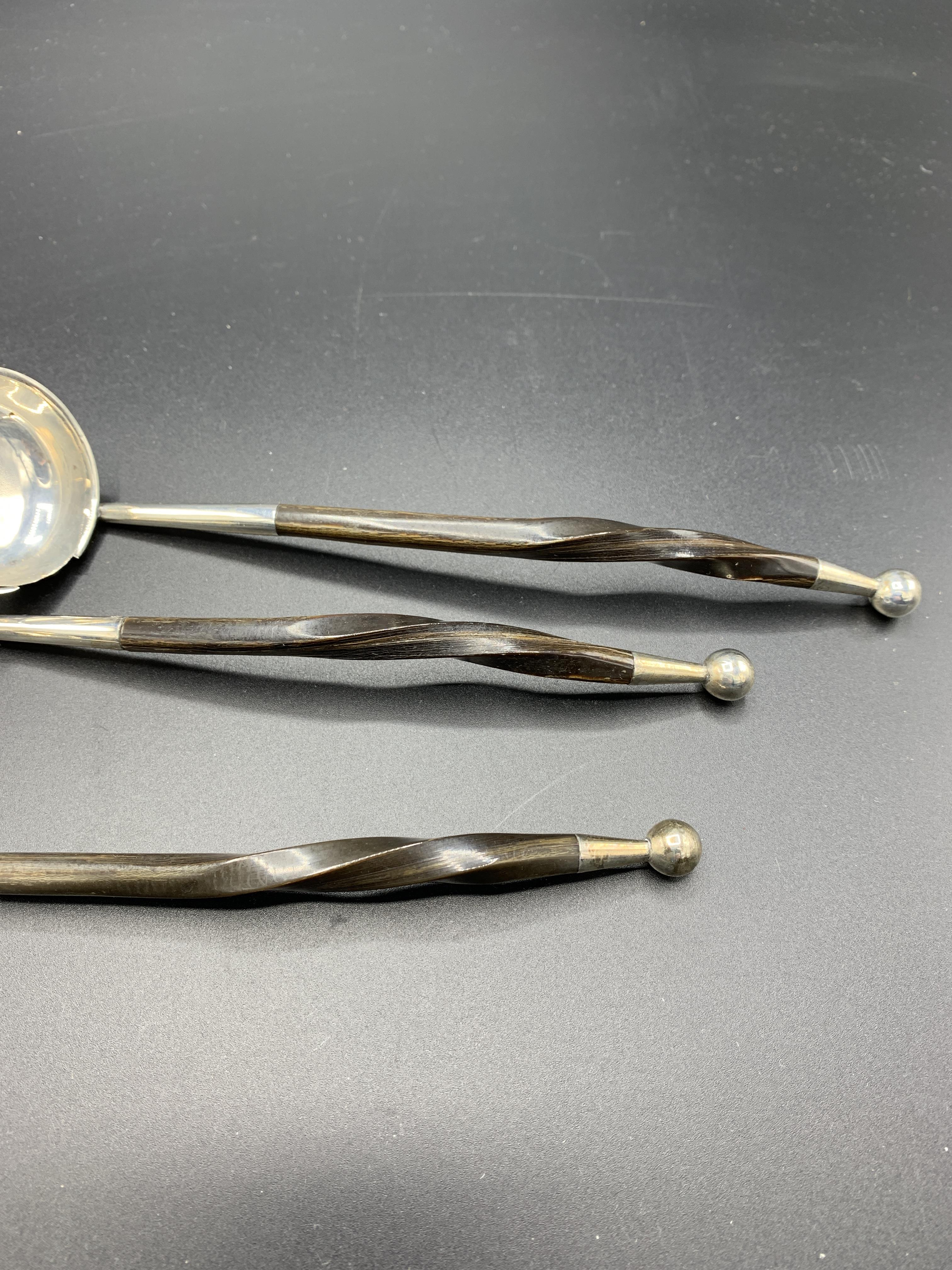 Three Victorian hallmarked silver small brandy ladles - Image 3 of 5