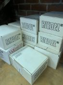Eleven boxes of J Riedel glassware.