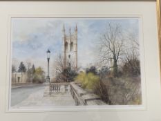 Three framed and glazed limited edition prints of Oxford scenes by Ken Messer. The item carries VAT