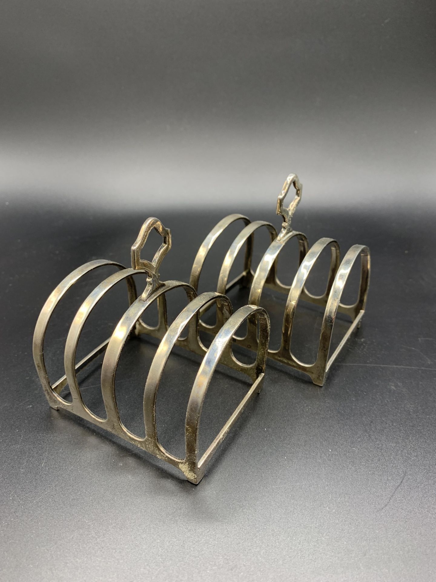 A pair of Mappin & Webb hallmarked silver toast racks