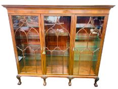 Victorian mahogany triple fronted bookcase