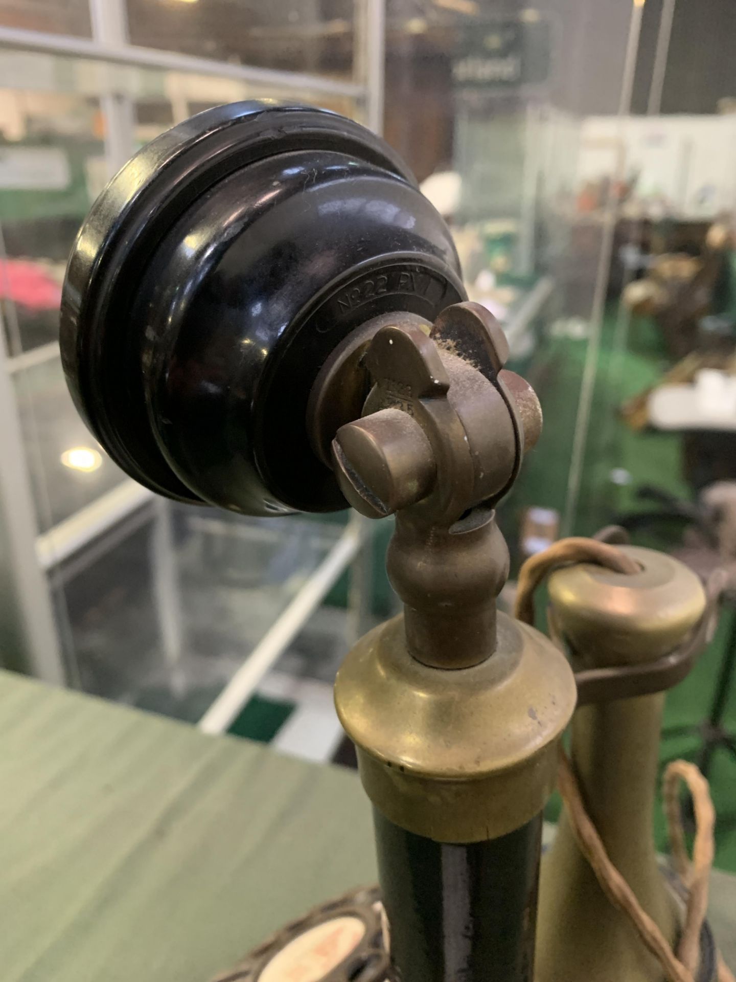 Candlestick telephone with brass earpiece - Image 3 of 4