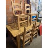 Pine table with 4 beech chairs