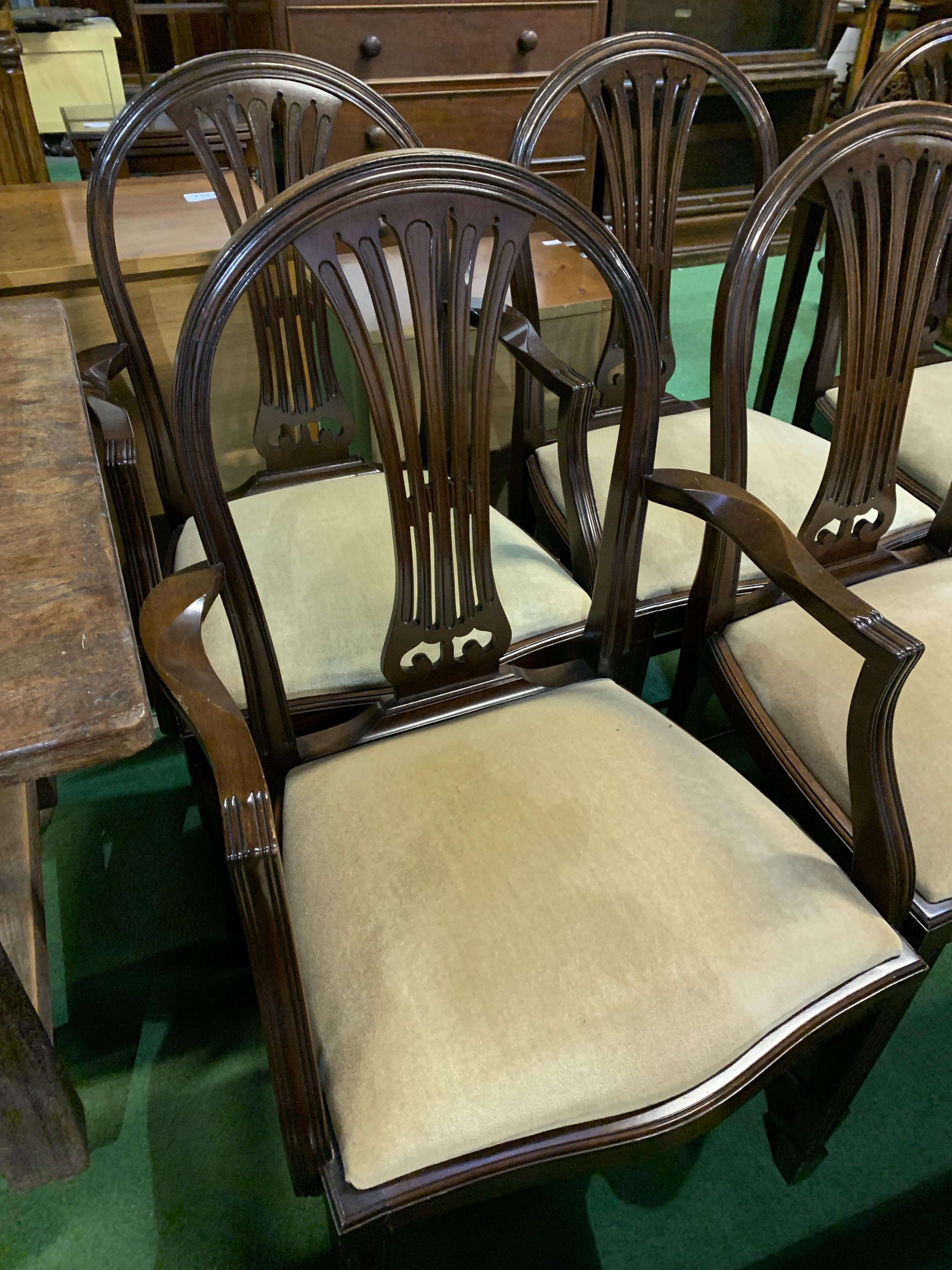 Set of six Georgian mahogany dining chairs - Image 2 of 11