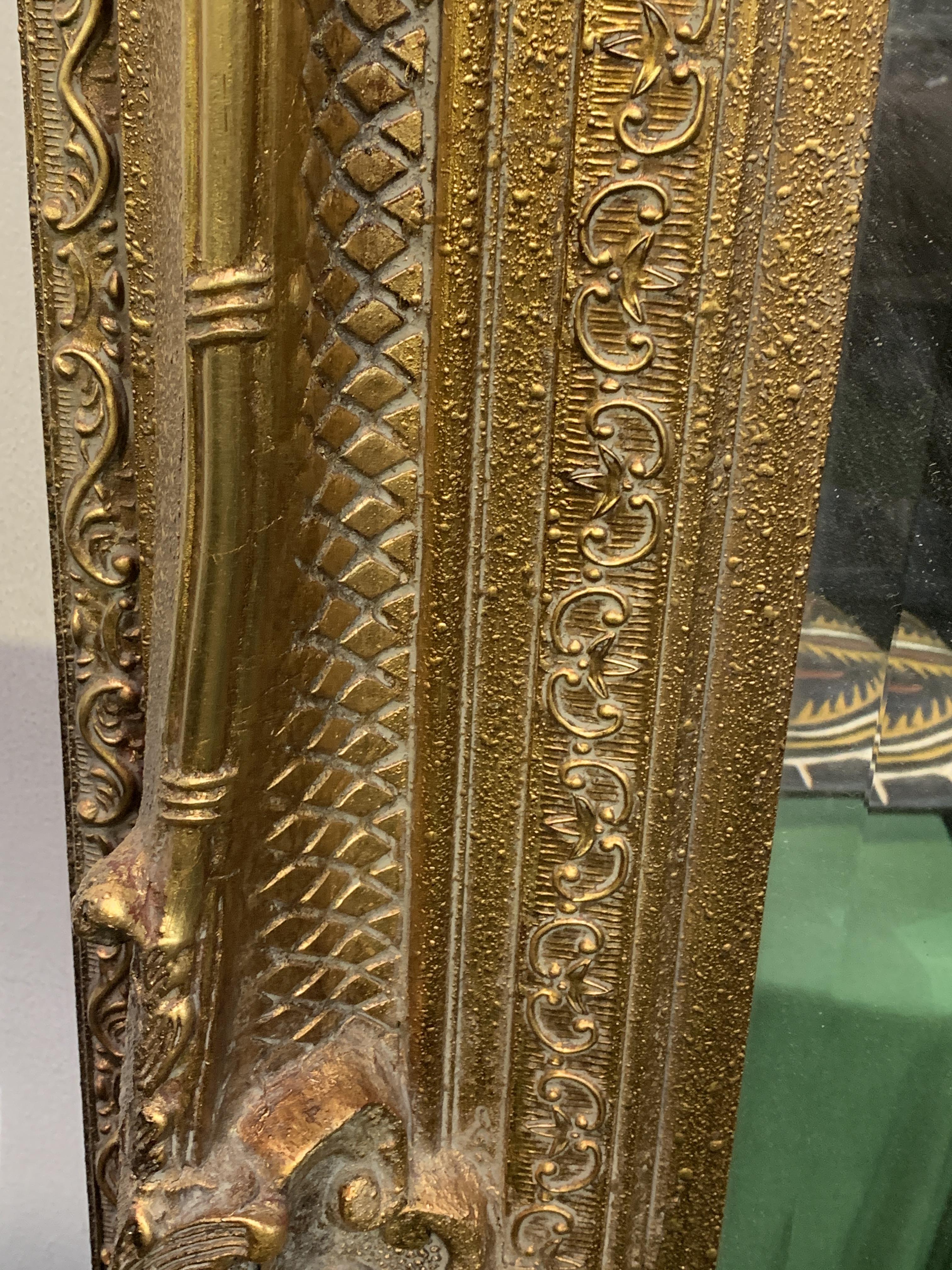 Large decorative gilt framed bevelled edge wall mirror, - Image 7 of 7