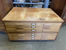 Oak six drawer plan chest