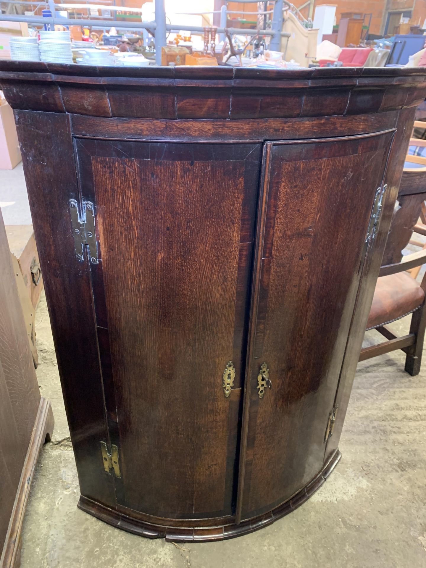 Mahogany wall hanging corner cupboard