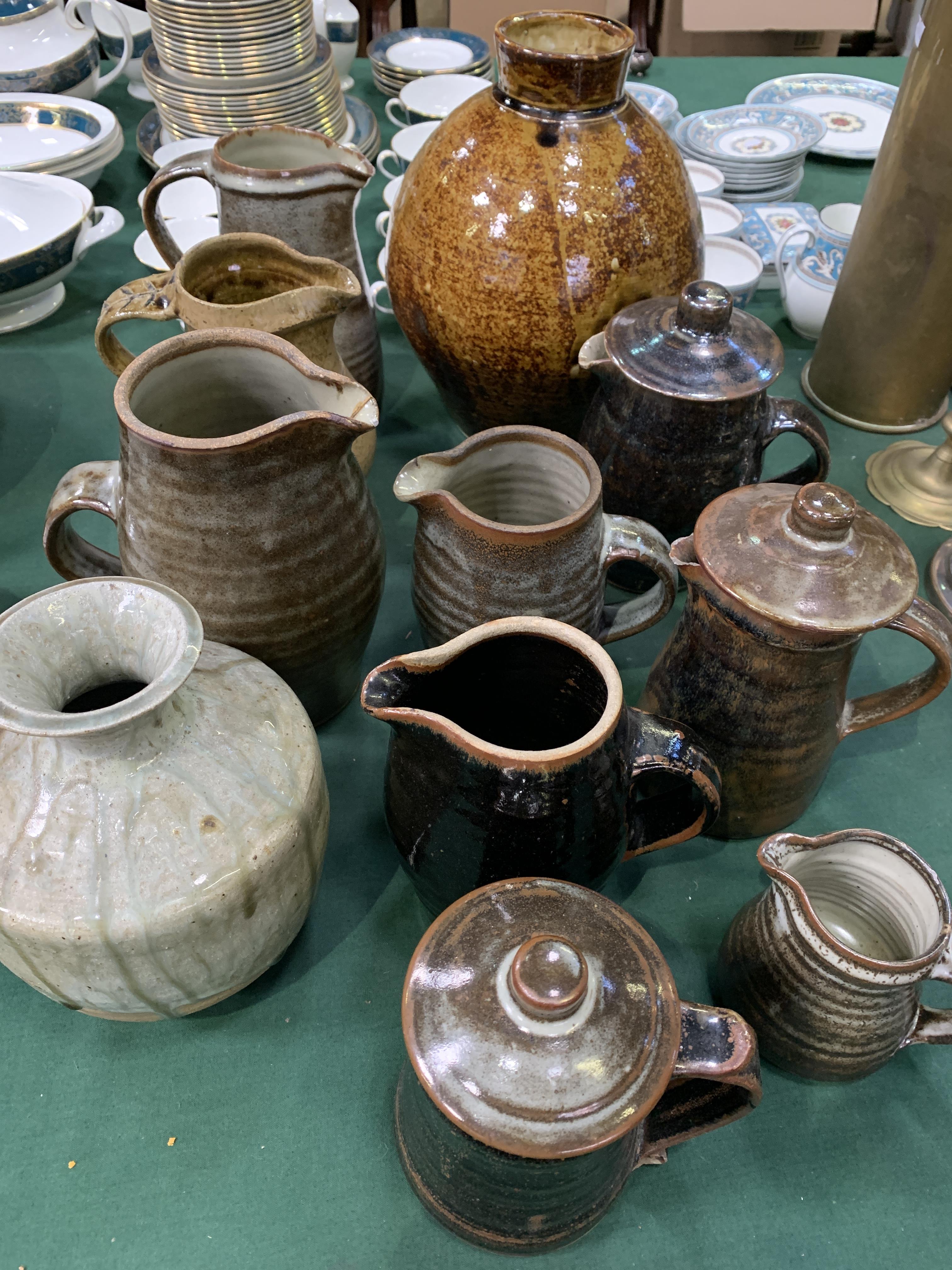 Collection of pottery jugs and vases