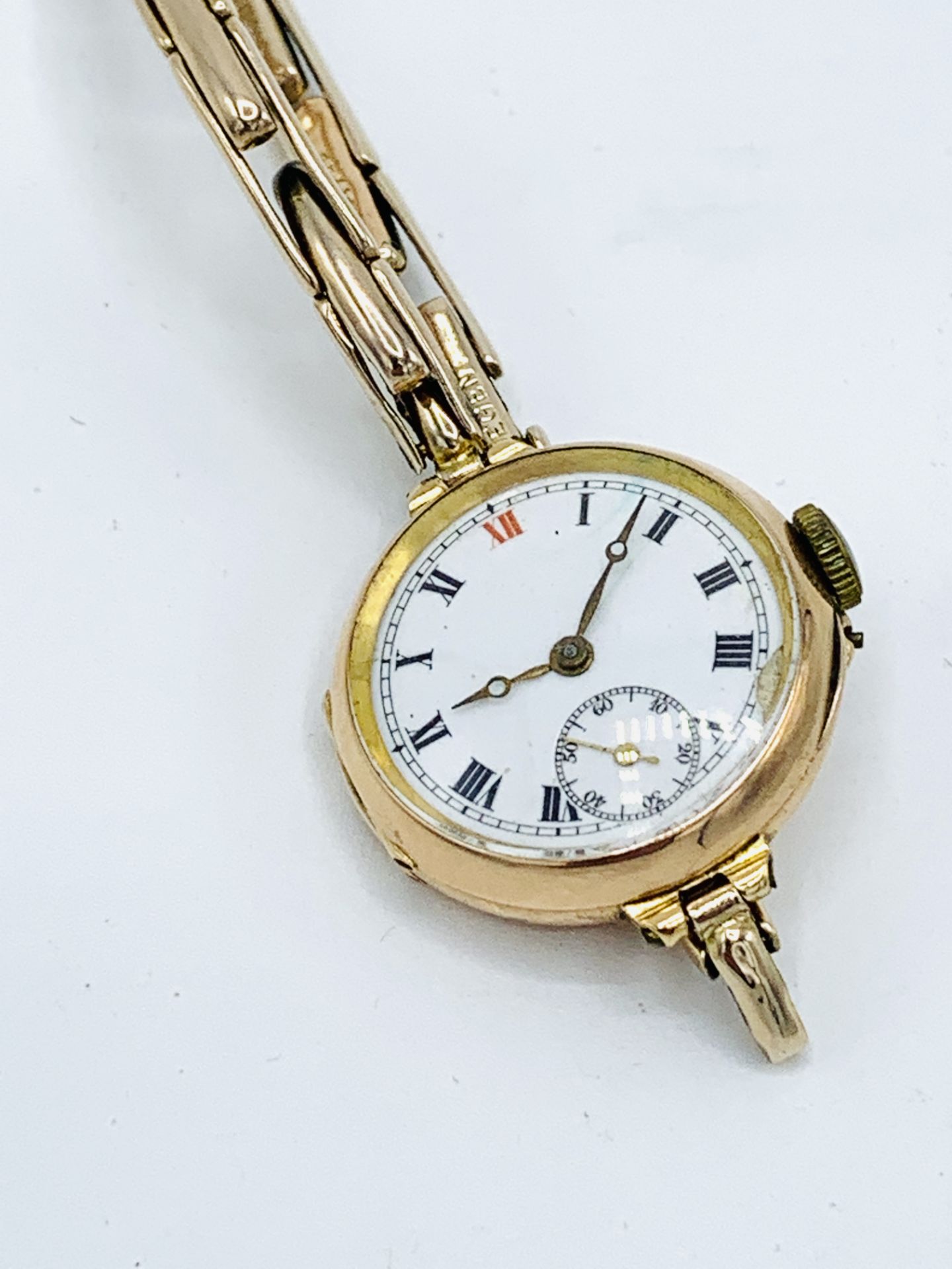 Swiss made 9ct gold case manual wind wrist watch - Bild 2 aus 4