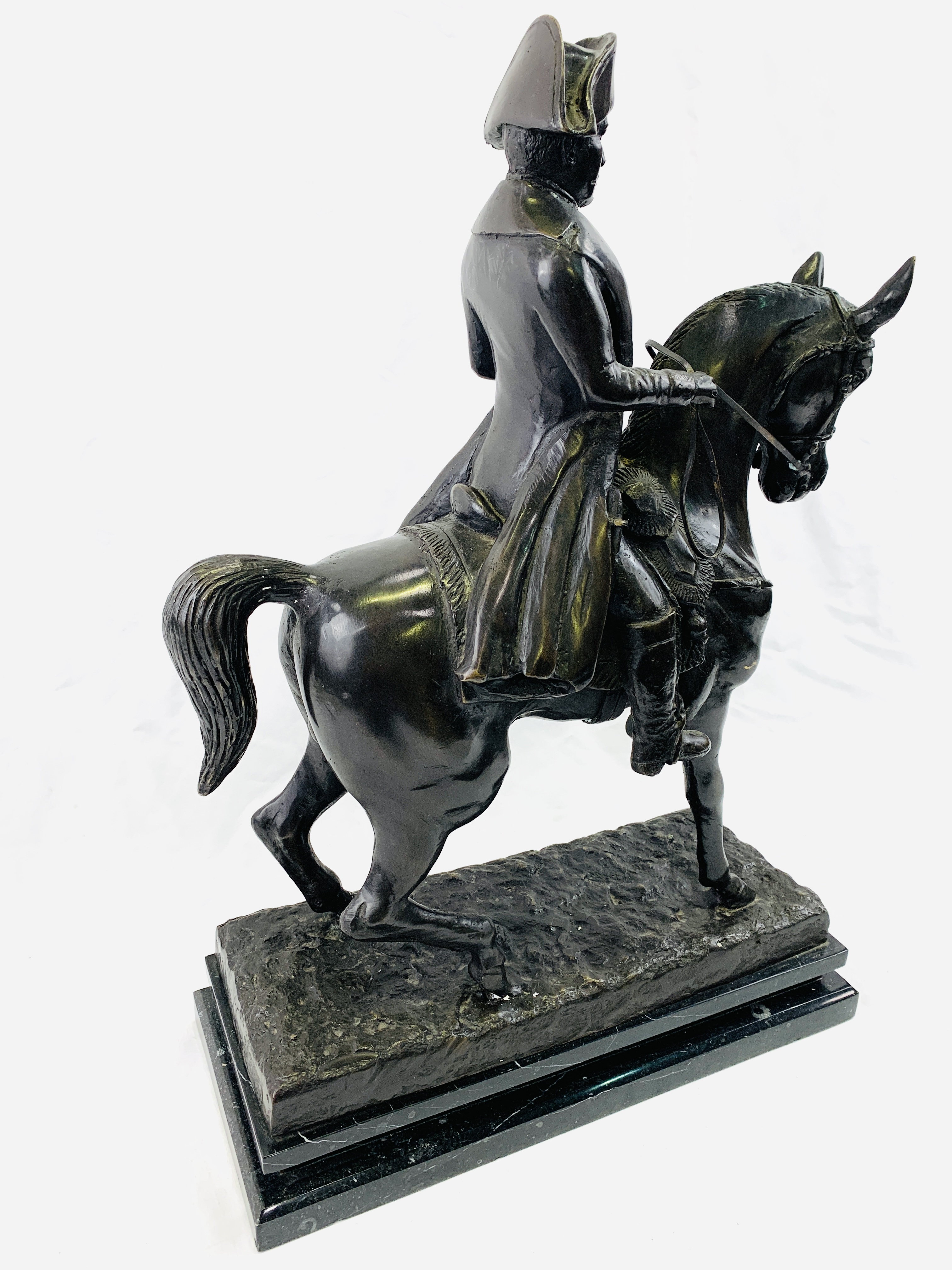 Bronze statue of Napoleon Bonaparte on marble - Image 3 of 6