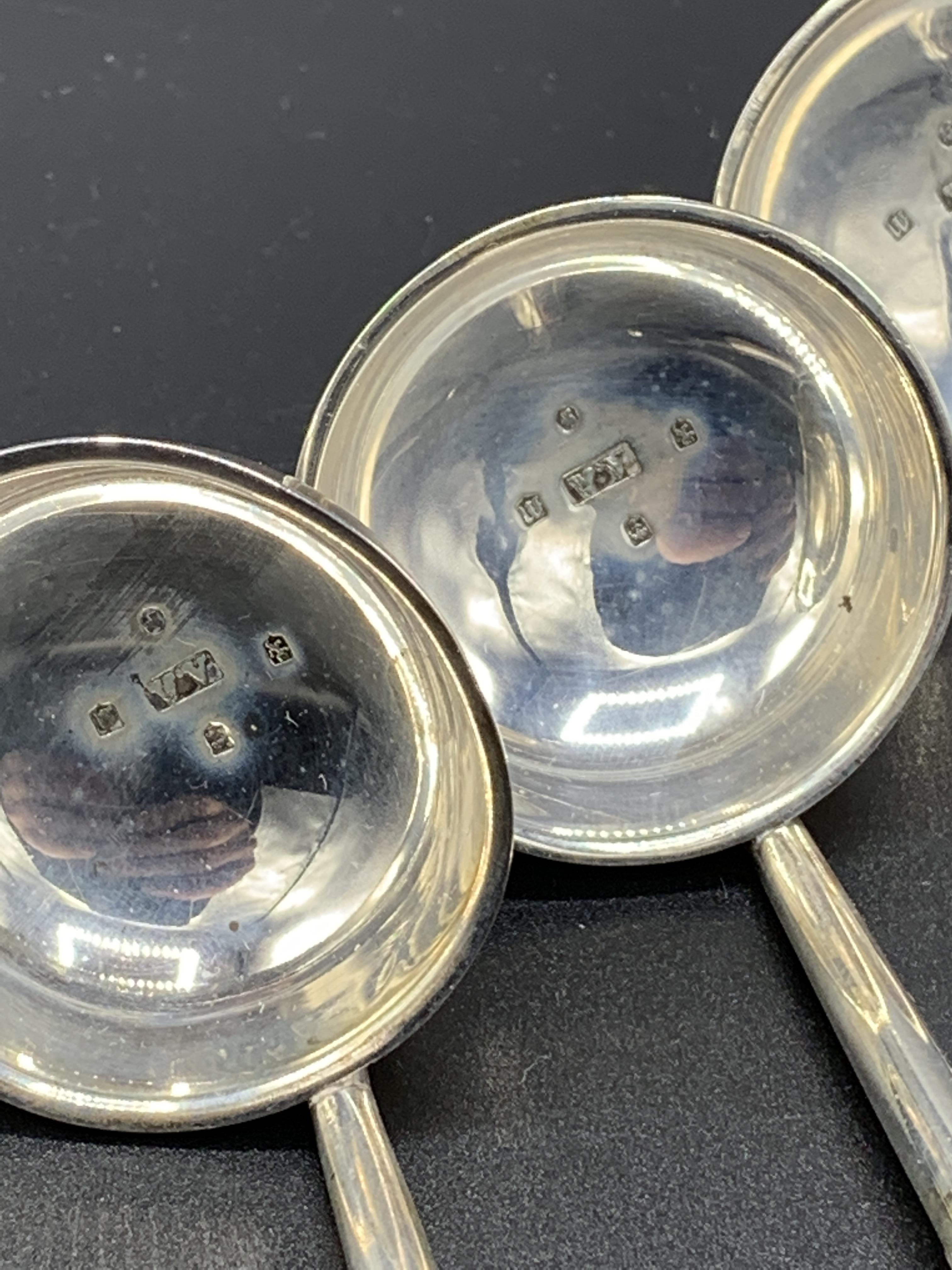 Three Victorian hallmarked silver small brandy ladles - Image 2 of 5