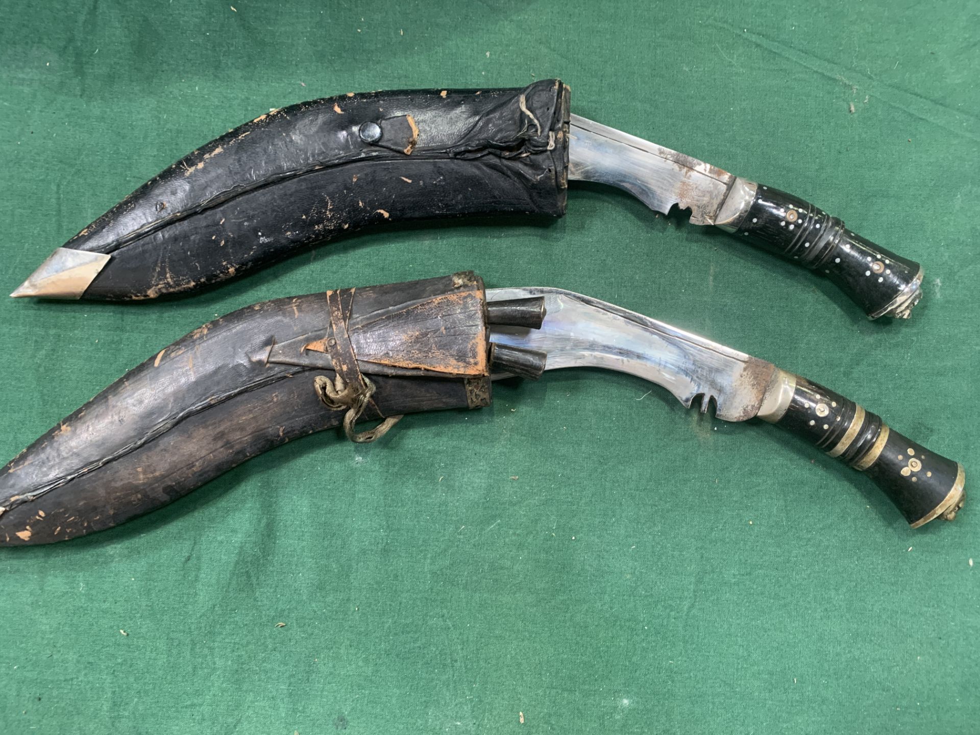 Two Kukri knives in leather and wood sheathes - Image 2 of 4