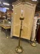 Brass Art Nouveau style oil standard lamp