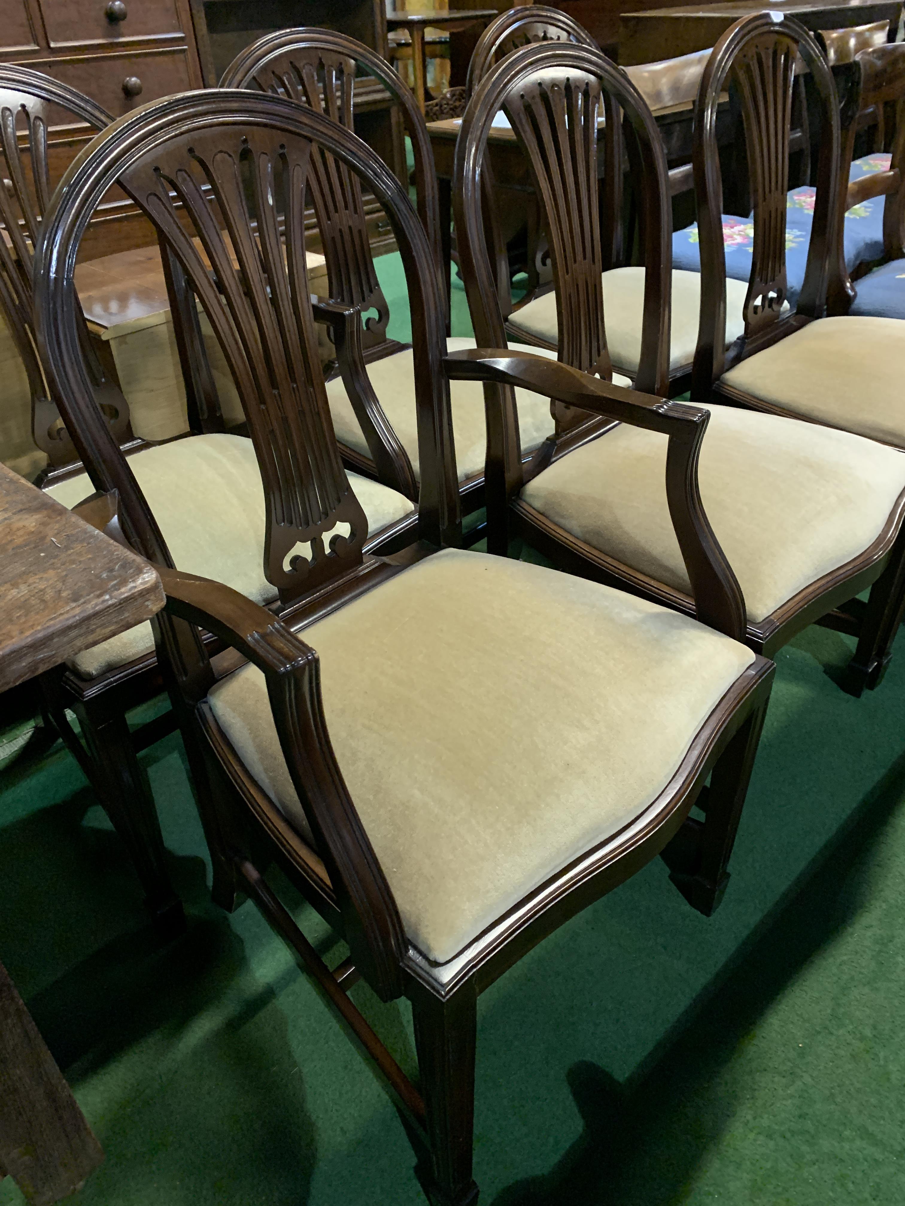 Set of six Georgian mahogany dining chairs - Image 7 of 11
