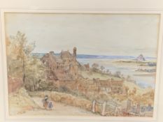 Framed and glazed watercolour of Le Mont St Michel, signed Anne Dorset