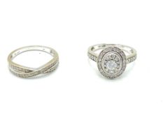 Two 18ct white gold and diamond rings