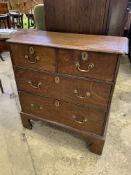 Oak chest over two drawers