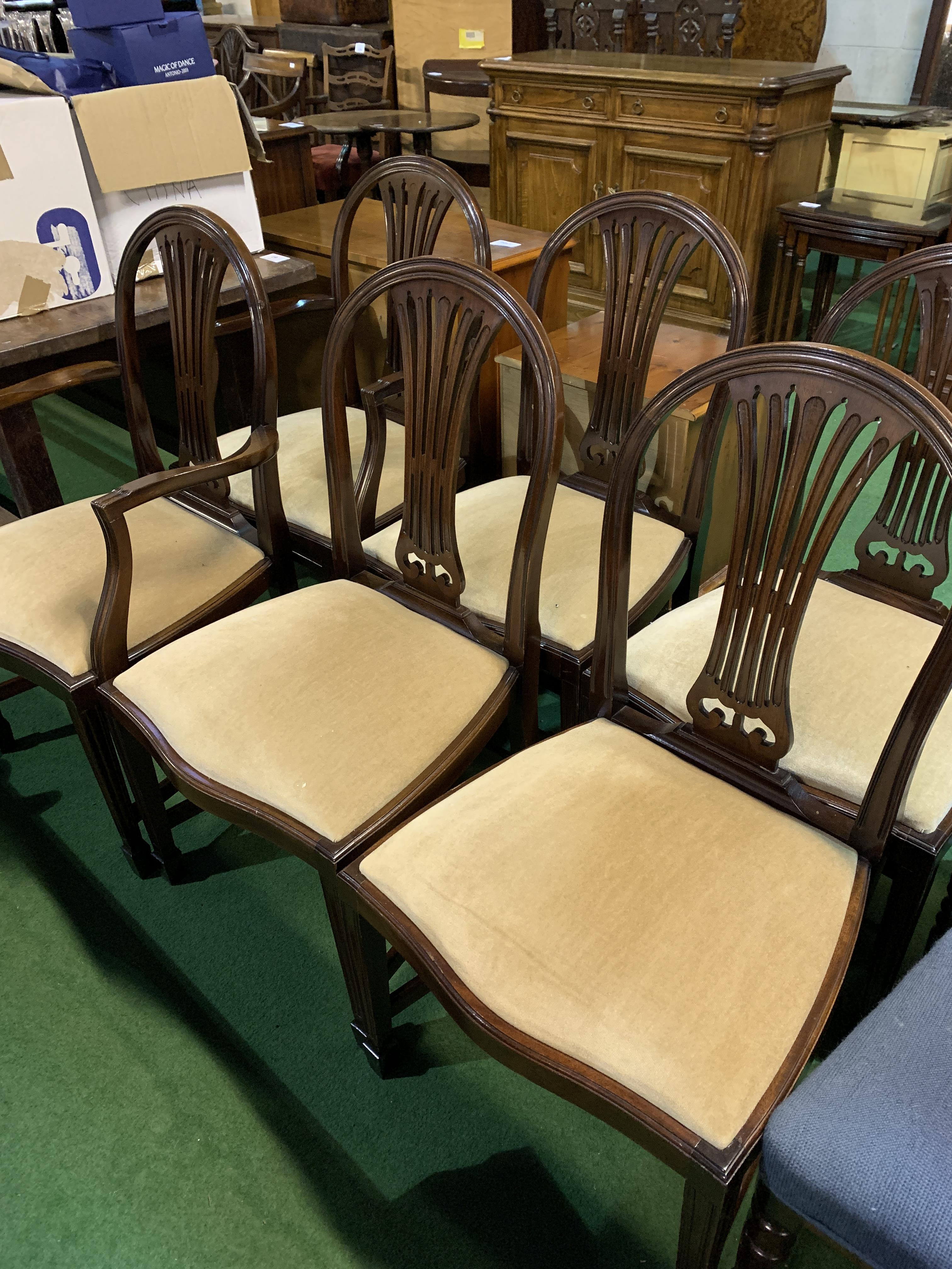 Set of six Georgian mahogany dining chairs - Image 8 of 11