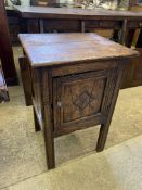 Carved oak pot cupboard and other items